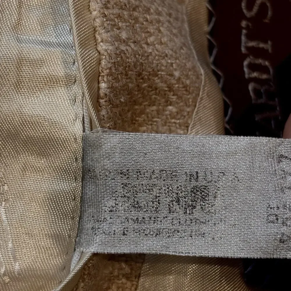 Lanvin Paris New York Vintage 80s Light Tan Textured Linen Blazer 42R*